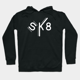 SK8 Vintage Modern Design Front and Back Printed Hoodie